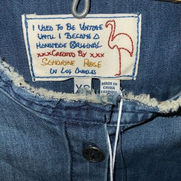 Sandrine Rose x Free People Chambray Button Up Top size XS NEW - Picture 4 of 7